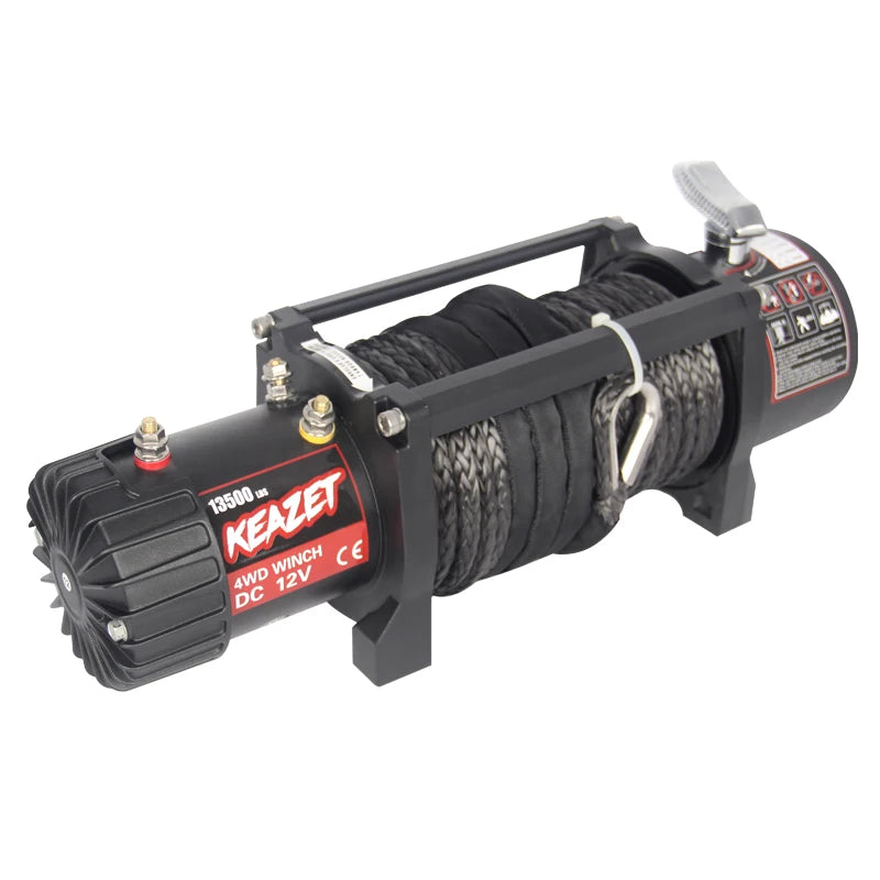 13500lbs Trailer Electric Winch 12V DC Towing Recovery Winch with Tow Hook Trailer Hitch Set Car Waterproof Motor Accessories 3