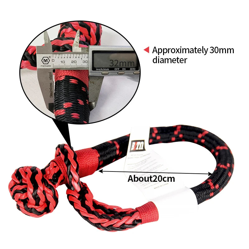 19T Trailer Knot Rope Soft Shackle Winch Tow Hook Off-Road Towing Emergency Tool Trailer Hitch Soft Shackle Rope Car Accessories 3
