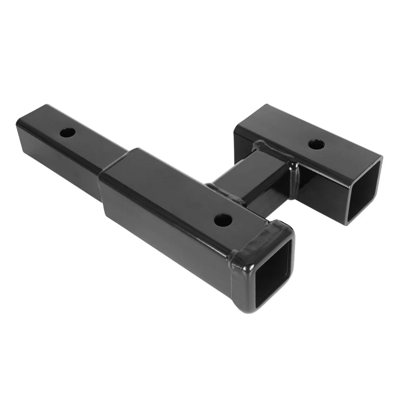 Powder Coated Dual 2 Inch Hitch Receiver Parts Trailer Hitch Car Accessories Heavy Duty Steel Towing Adapter Dual Hitch Extender 2