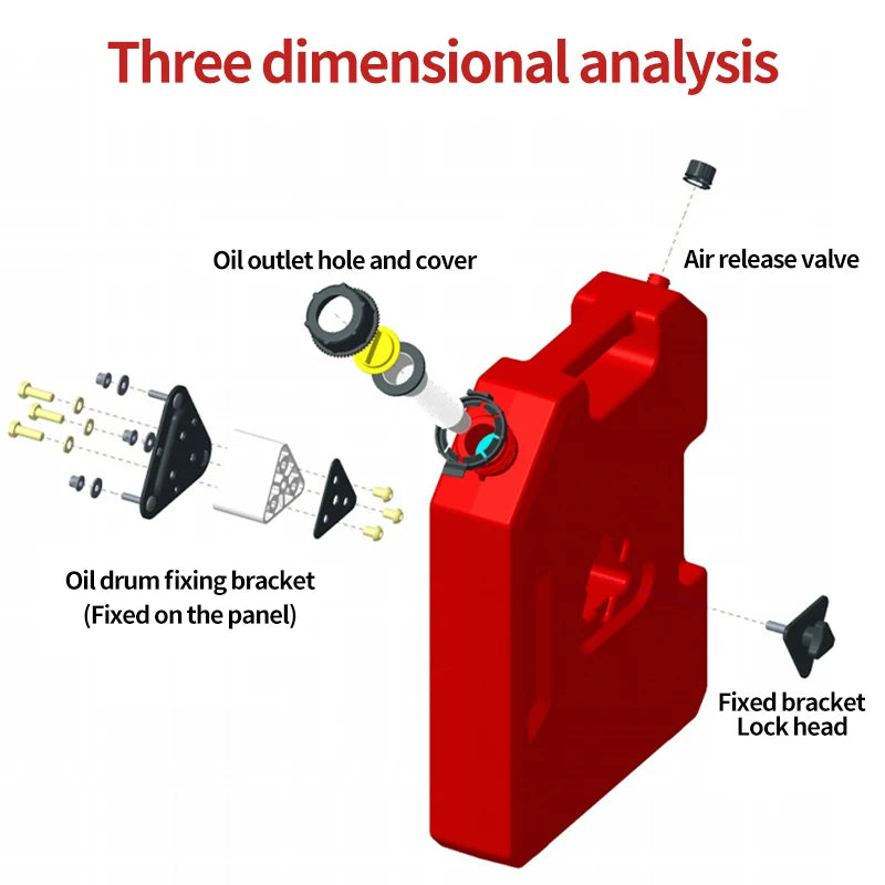 New High Quality Red 2.5 Gallon 9.6L PE Material Plastic Oil Drum Outdoor Water Tank Trailer Hitch Parts 4