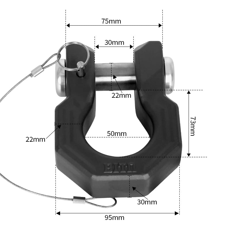 7075 Aluminum Alloy Shackle and Stainless Steel Universal Base for Wrangler JK JL Trailer Hitch Camp Trailer Car Accessories 4