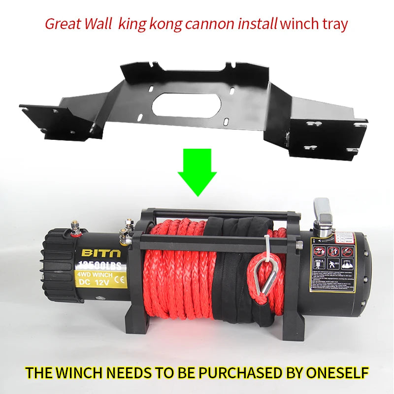 For Great Wall King Kong Cannon Winch Mounting Rack Holder Front Bumper Winch Tray Bracket Trailer Hitch Frame Car Accessories 3