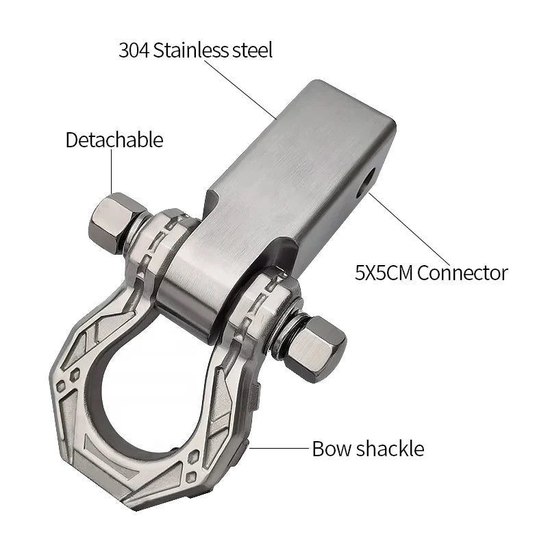 Trailer 304 Stainless Steel Towing Solid Short Arm with Bow Shackle Off-road Parts Trailer Hitch Arm Camping Car Accessories 2