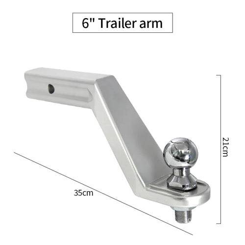 Aluminum Alloy 6Inch Towing Arm with 2-Inch Trailer Hitch Ball Off-road Refit Trailer Hitch Parts Tow Hook Trailers Accessories 2