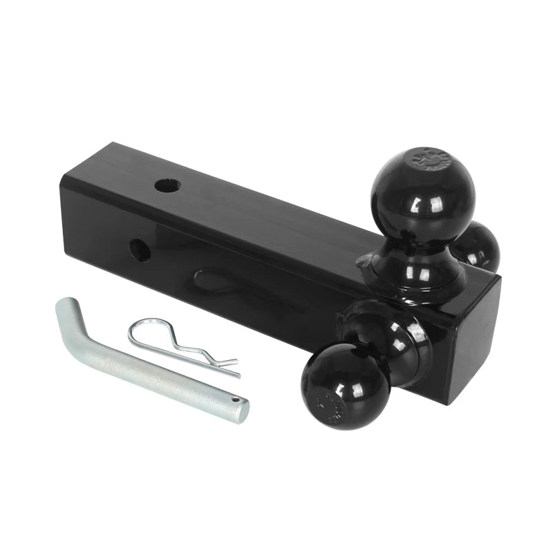 Fully Welded High Strength Steel Triple Ball Trailer Hitch for 2.5 Inch Receiver 3-in-1 Integrated Towing Ball Mount for Truck 2