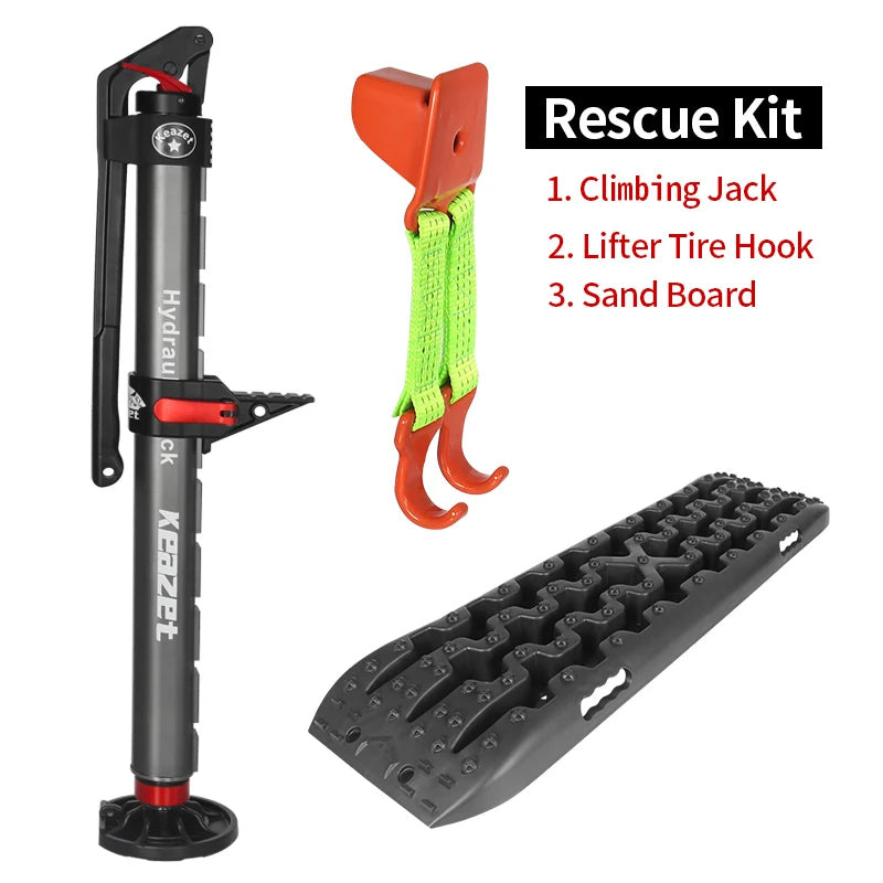Customizable 2 Ton Hydraulic Climbing Car Jack Rescue Tools Kit Manual Offroad Monkey Climbing Pole Trailer Hitch Accessories 1