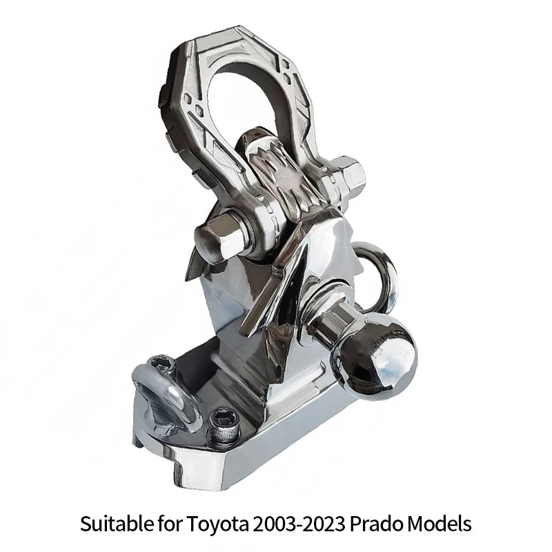 Stainless Steel Tow Hook for 2003-23 Prado LC250 Dragon's Tooth Design with Tow Ball Trailer Hitch Base Off-road Car Accessories 4
