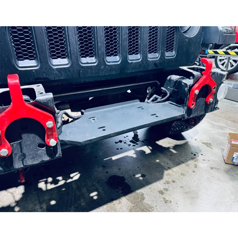 For 07-17 Jeep Wrangler JL JK JT Steel Winch Tray Bracket Parts Winch Mounting Rack Holder Frame Trailer Hitch Car Accessories 4