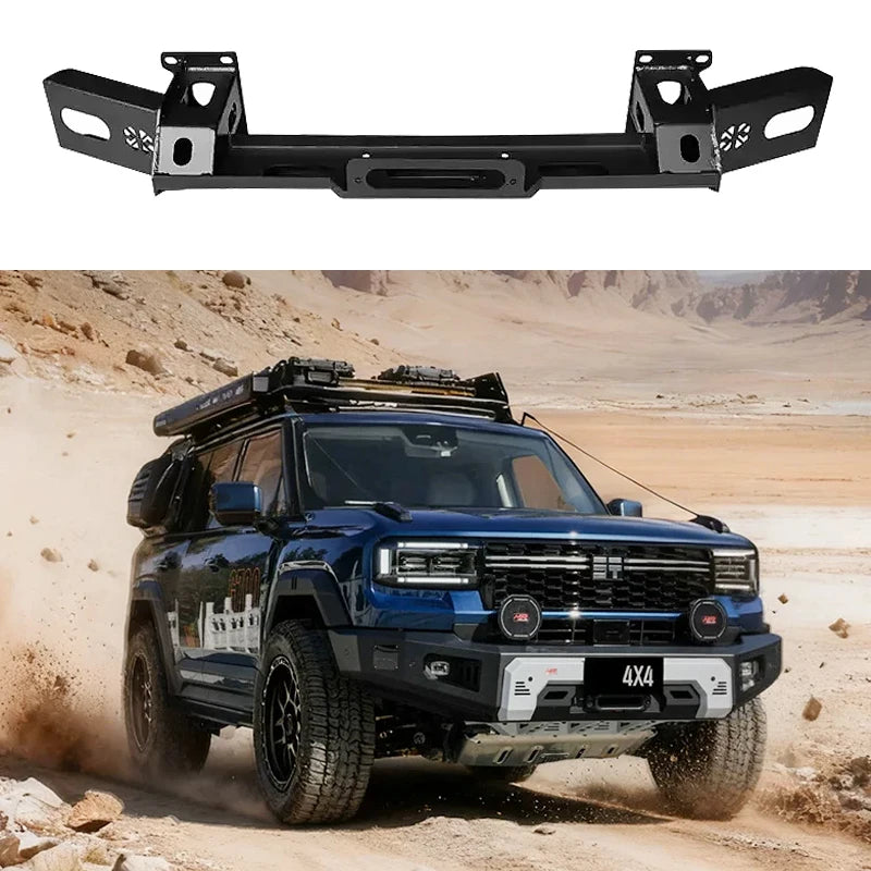 Heavy Duty Front Winch Mounting Bracket for Jetour G700 Winch Cradle Carrier Plate Bumper Recovery Towing Steel Mount Winch Rack 5