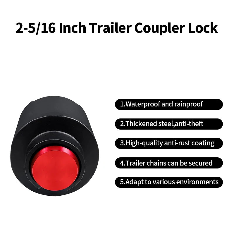Upgraded Anti-Theft Heavy Duty 2-5/16 Inch Trailer Coupler Lock Parts Trailer Hitch RV Tongue Lock Car Universal Towing Lock OEM 3