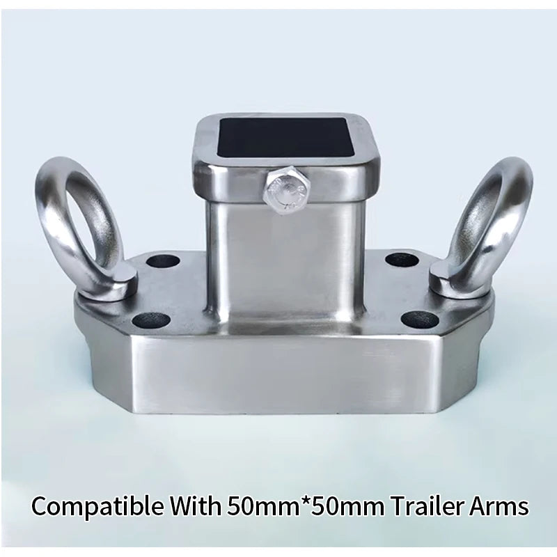 304 Stainless Steel Towing Square Mouth Base with 2inch Receiver for 2003-2023 Prado Trailer Hitch Offroad Parts Car Accessories 5