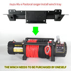 For Isuzu MU-X Steel Winch Tray Bracket Front Bumper Winch Cradle Parts Trailer Hitch Car Winch Mounting Rack Holder Accessories 4