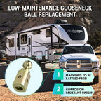 New High Quality Galvanized Steel Silver Gooseneck Trailer Hitch 2-5/16 Inch Tow Ball Max Load 30000lbs Camp Trailer Accessories 5