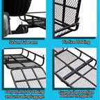 Folding Rear Trunk Cargo Carrier Basket, Hitch Mount Luggage Rack for Travel Camping SUV Trailer Hitch Camp Trailer Accessories 3